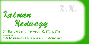 kalman medvegy business card